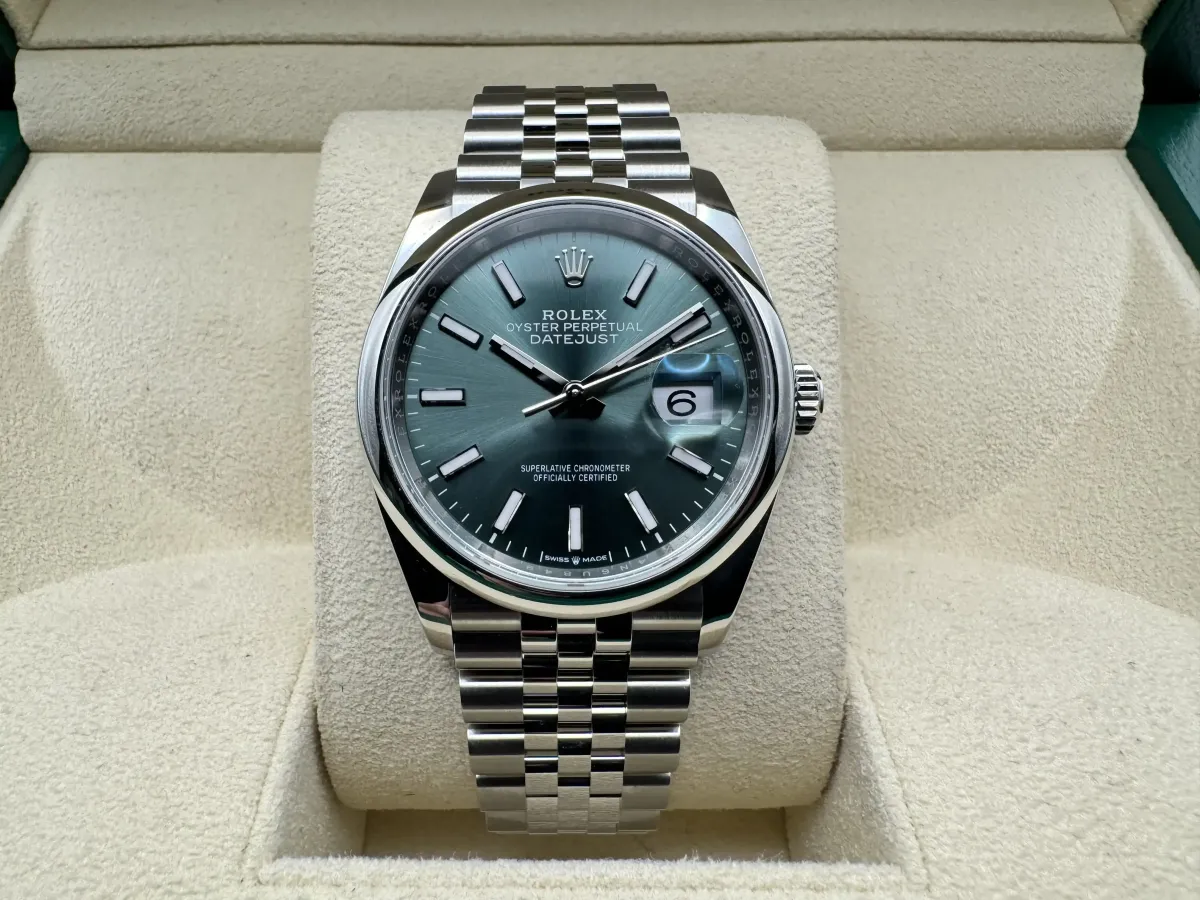 Rolex Datejust 41mm | Mintgroene Wijzerplaat | 904L Roestvrij Staal | Jubilee | 126300