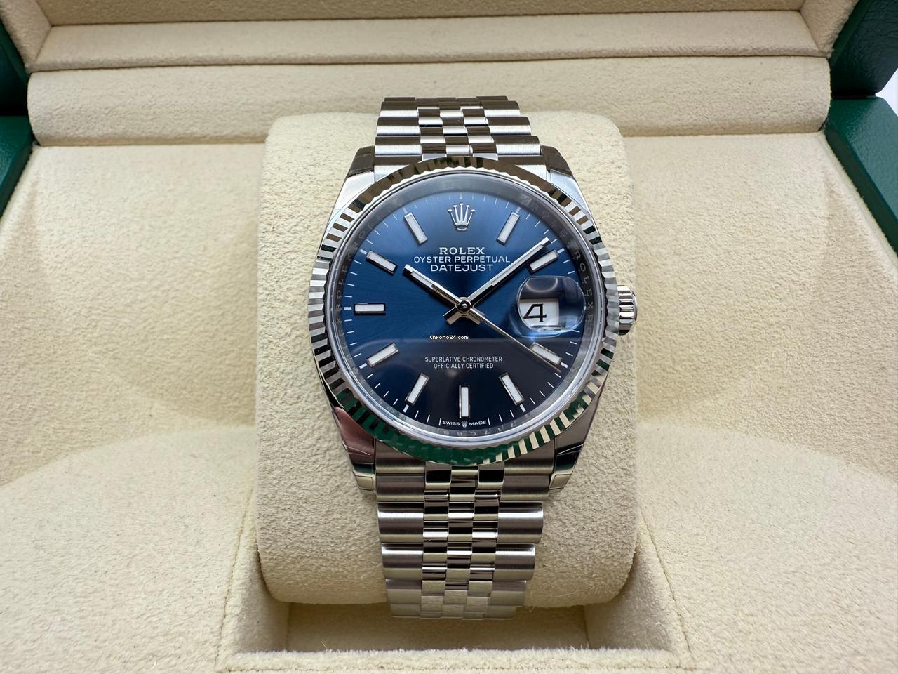 Rolex Datejust 36mm | Blauw Wijzerplaat & 18K Witgouden Lunette | Jubilee | 126234