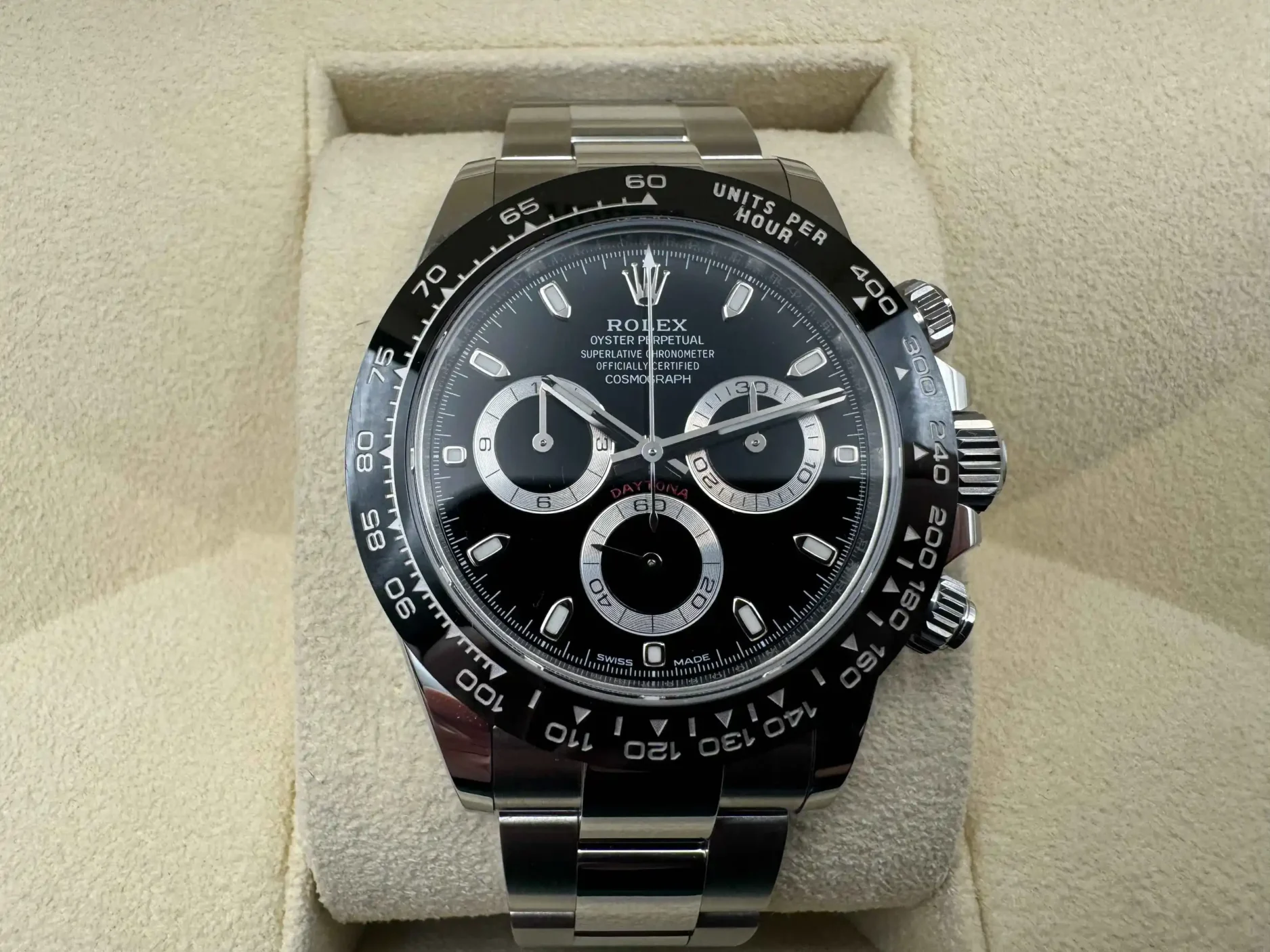 Rolex Daytona 40mm | Zwart Wijzerplaat & Zwarte Keramische Cerachrom Lunette | Oystersteel | 126500LN