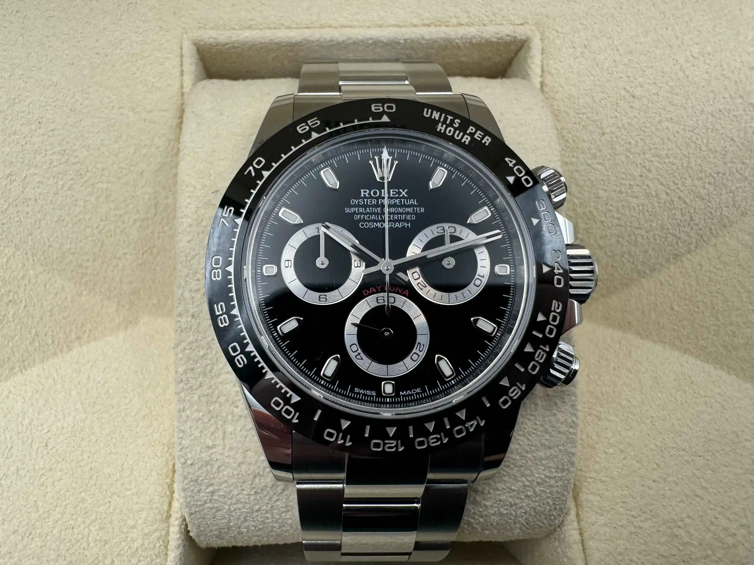 Rolex Daytona 40mm | Zwart Wijzerplaat & Zwarte Keramische Cerachrom Lunette | Oystersteel | 126500LN