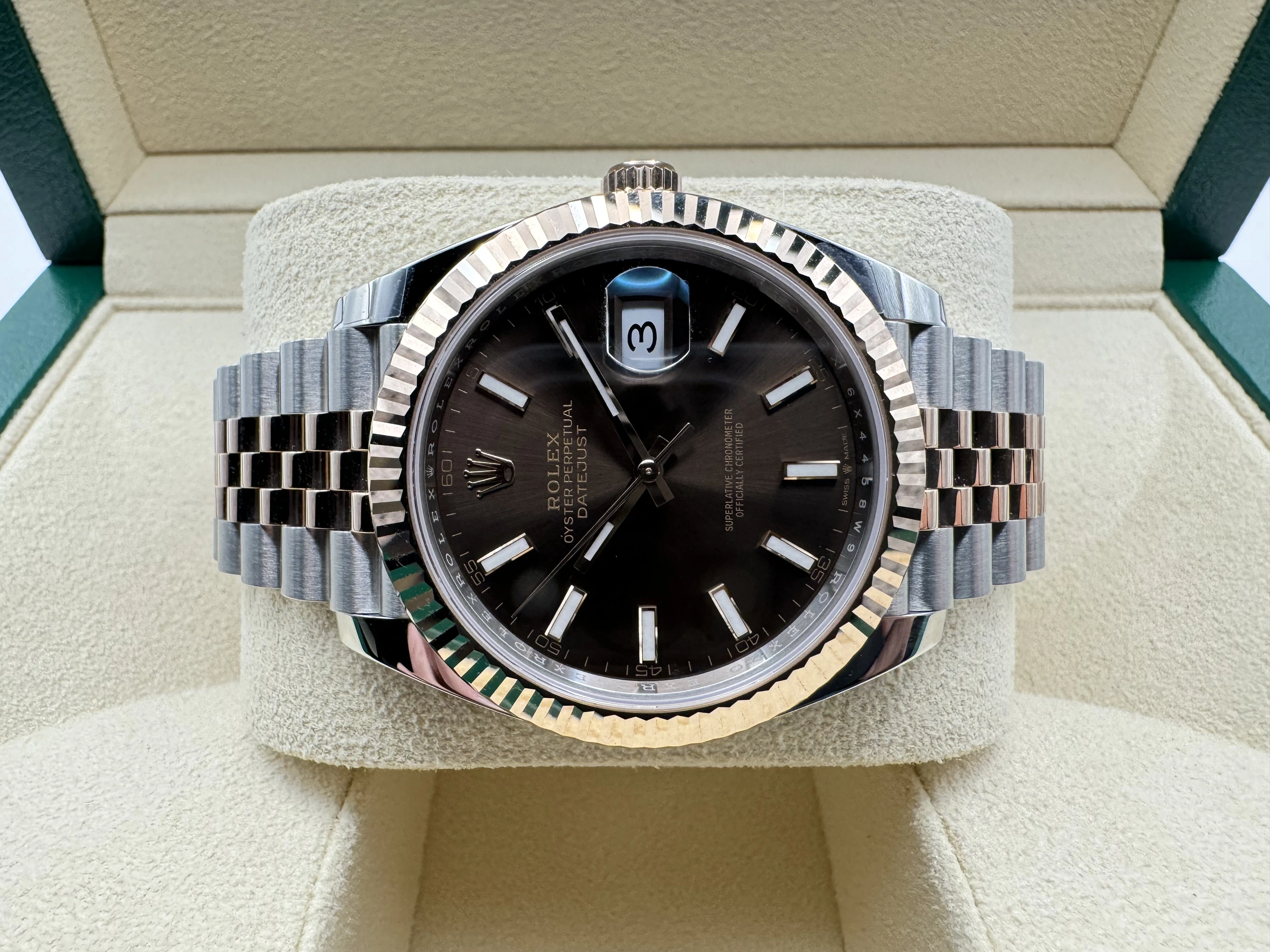 Rolex Datejust 41mm | Chocoladebruine Wijzerplaat & 18K Everose Goud Gekartelde Bezel | Jubilee | 126331 - Image 5
