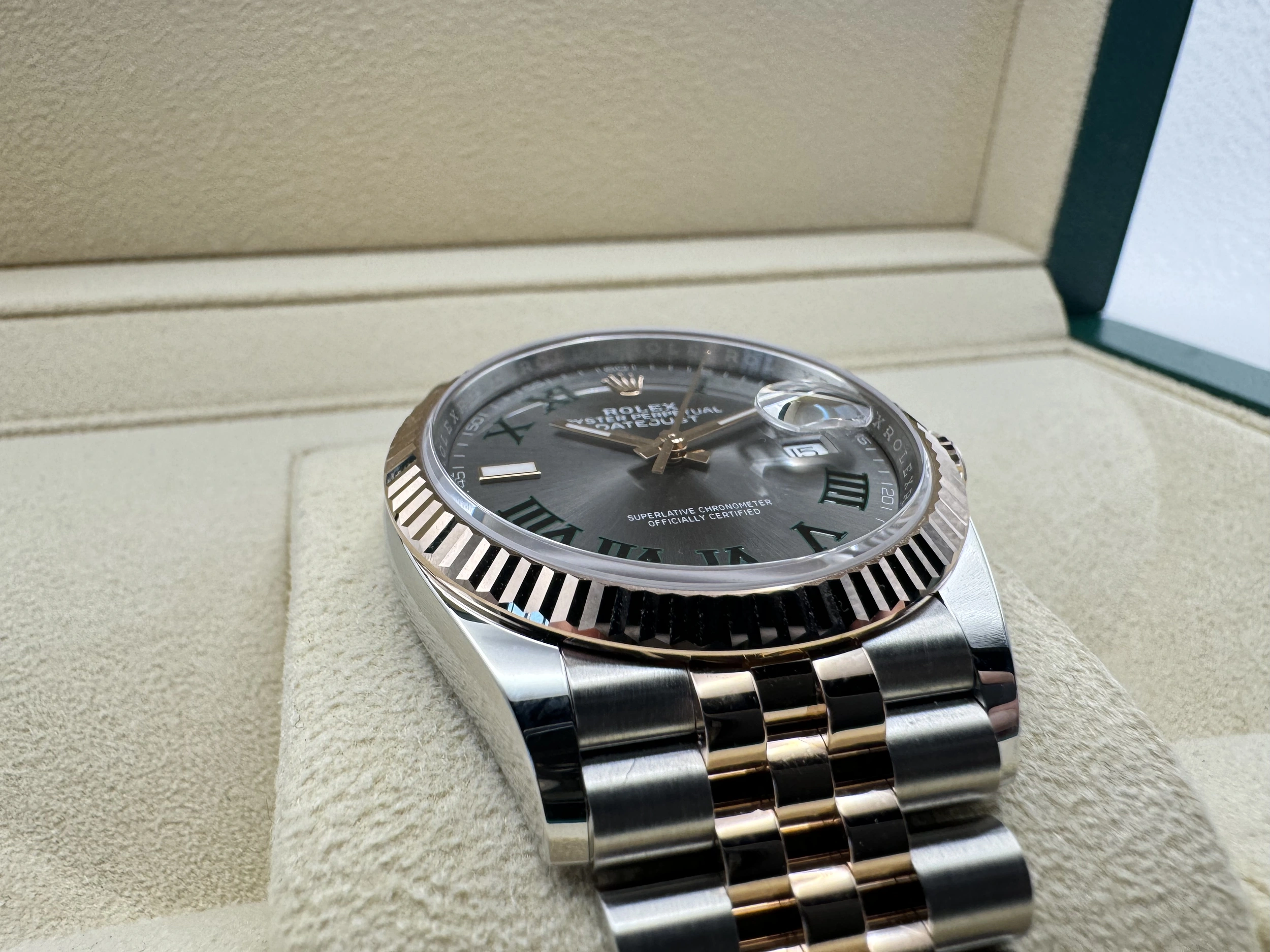 Rolex Datejust 36mm | Wimbledon Grijs & 18K Everose Goud Gekarteld Lunnete | Oystersteel | 126231 - Image 10