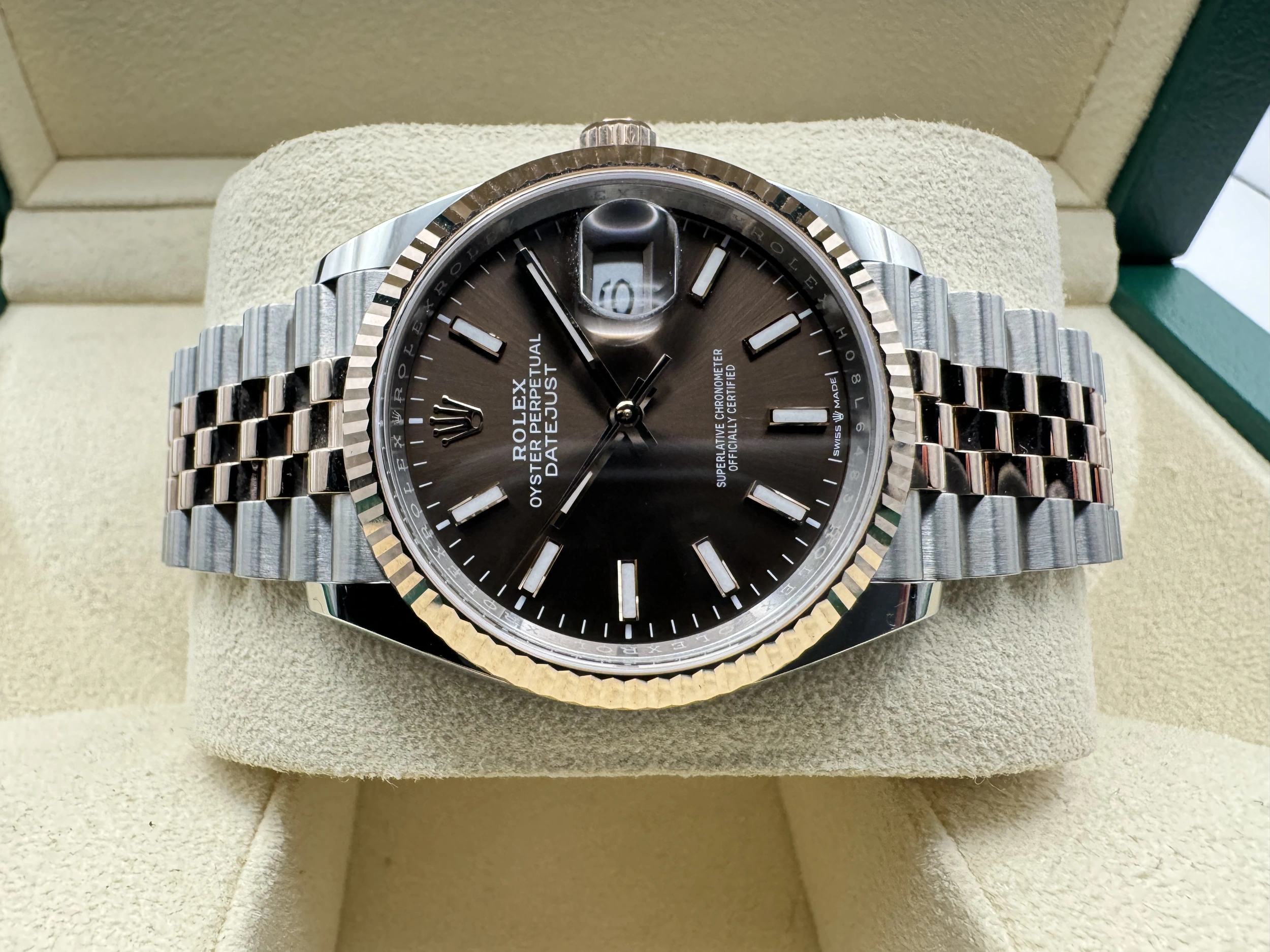 Rolex Datejust 36mm | Choco Wijzerplaat Two-tone &18K Everose Gouden Gekartelde Bezel | Jubilee | 126231 - Image 6