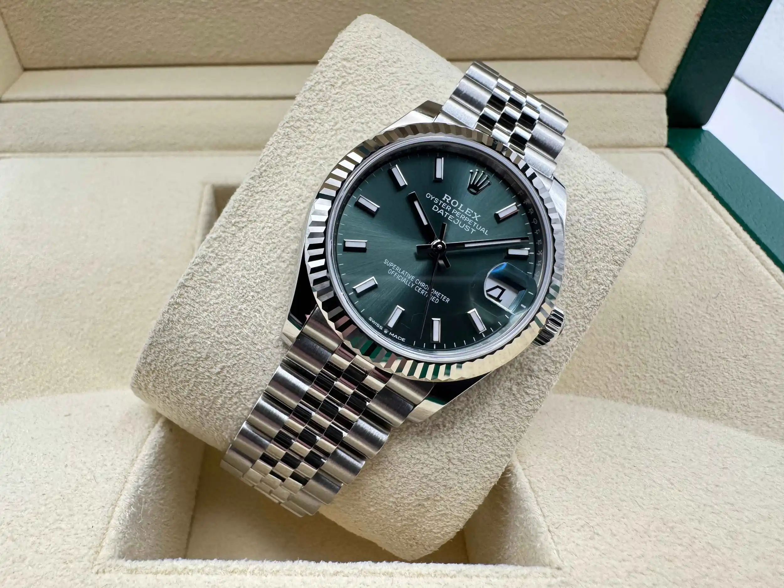 Rolex Datejust 31mm | Mintgroene Wijzerplaat | Staal & 18K Witgouden Lunette | Jubilee | 278274 - Image 5