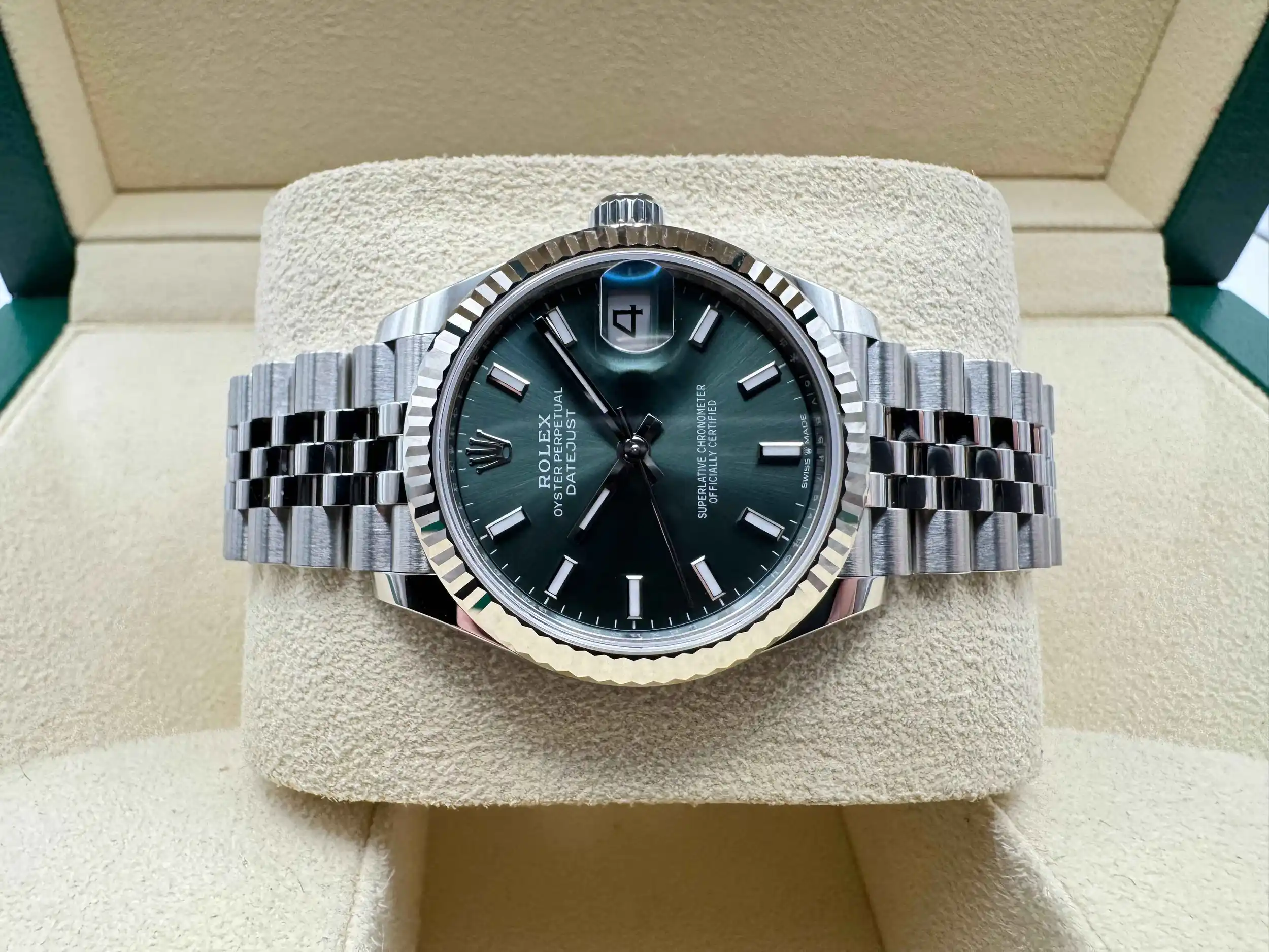 Rolex Datejust 31mm | Mintgroene Wijzerplaat | Staal & 18K Witgouden Lunette | Jubilee | 278274 - Image 6