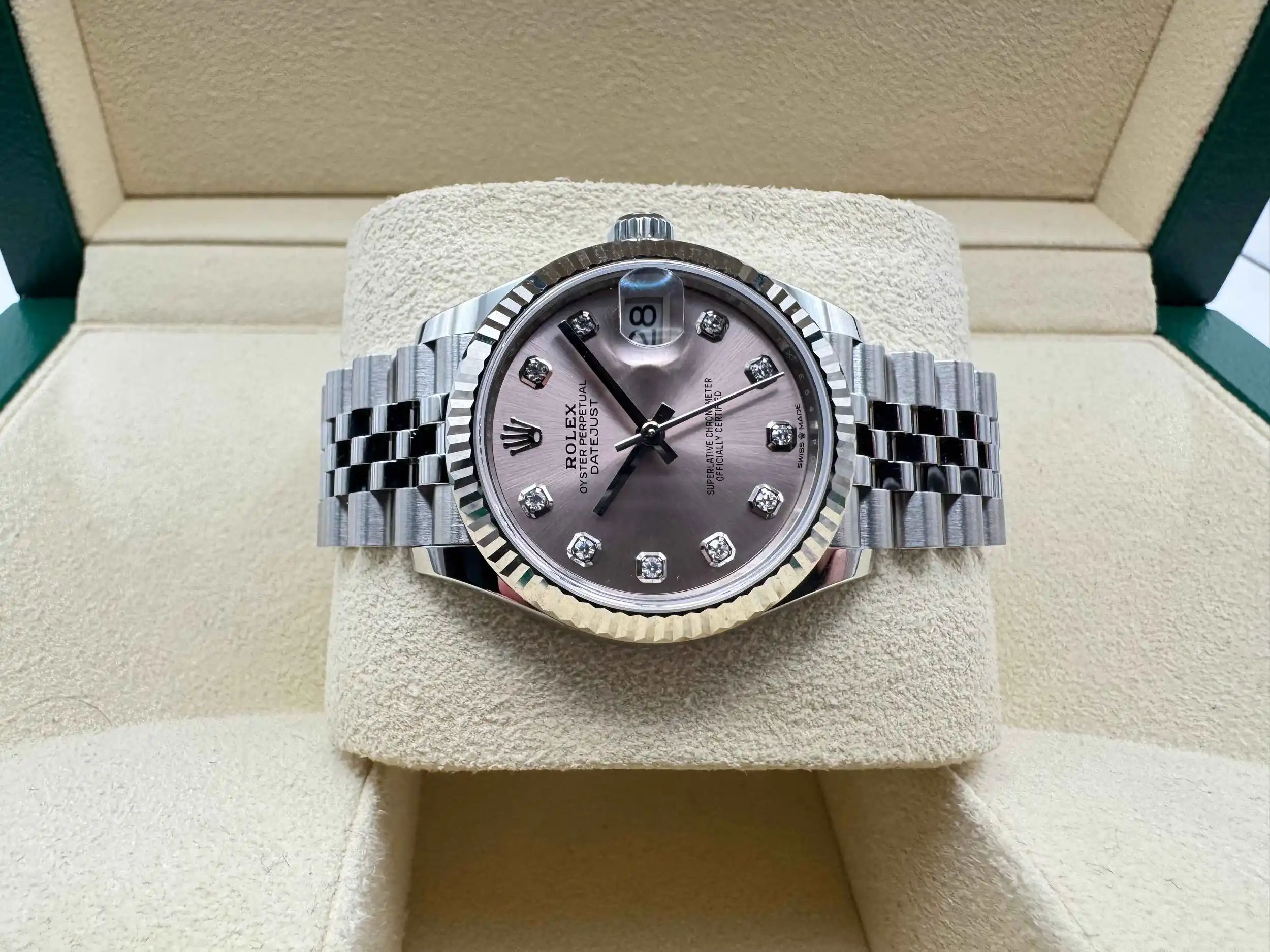 Rolex Datejust 31mm | Roze Diamanten Wijzerplaat | 18K Witgoud Gekarteld Lunette | Jubilee | 278274 - Image 6