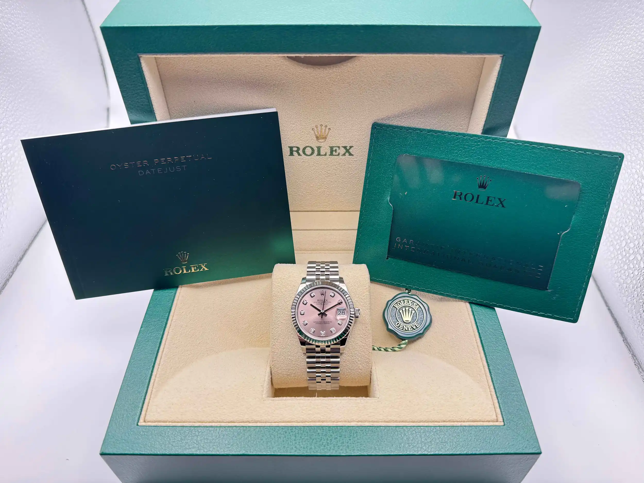 Rolex Datejust 31mm | Roze Diamanten Wijzerplaat | 18K Witgoud Gekarteld Lunette | Jubilee | 278274 - Image 2