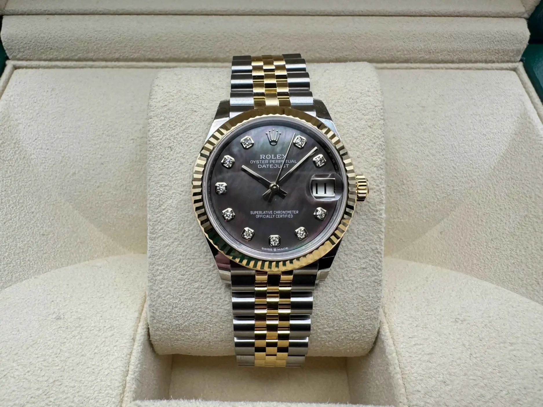 Rolex Datejust 31mm | "Tahitian" Mother of Pearl l Wijzerplaat Met Diamanten & 18K Geelgoud Rolesor bezel | Jubilee | 278273