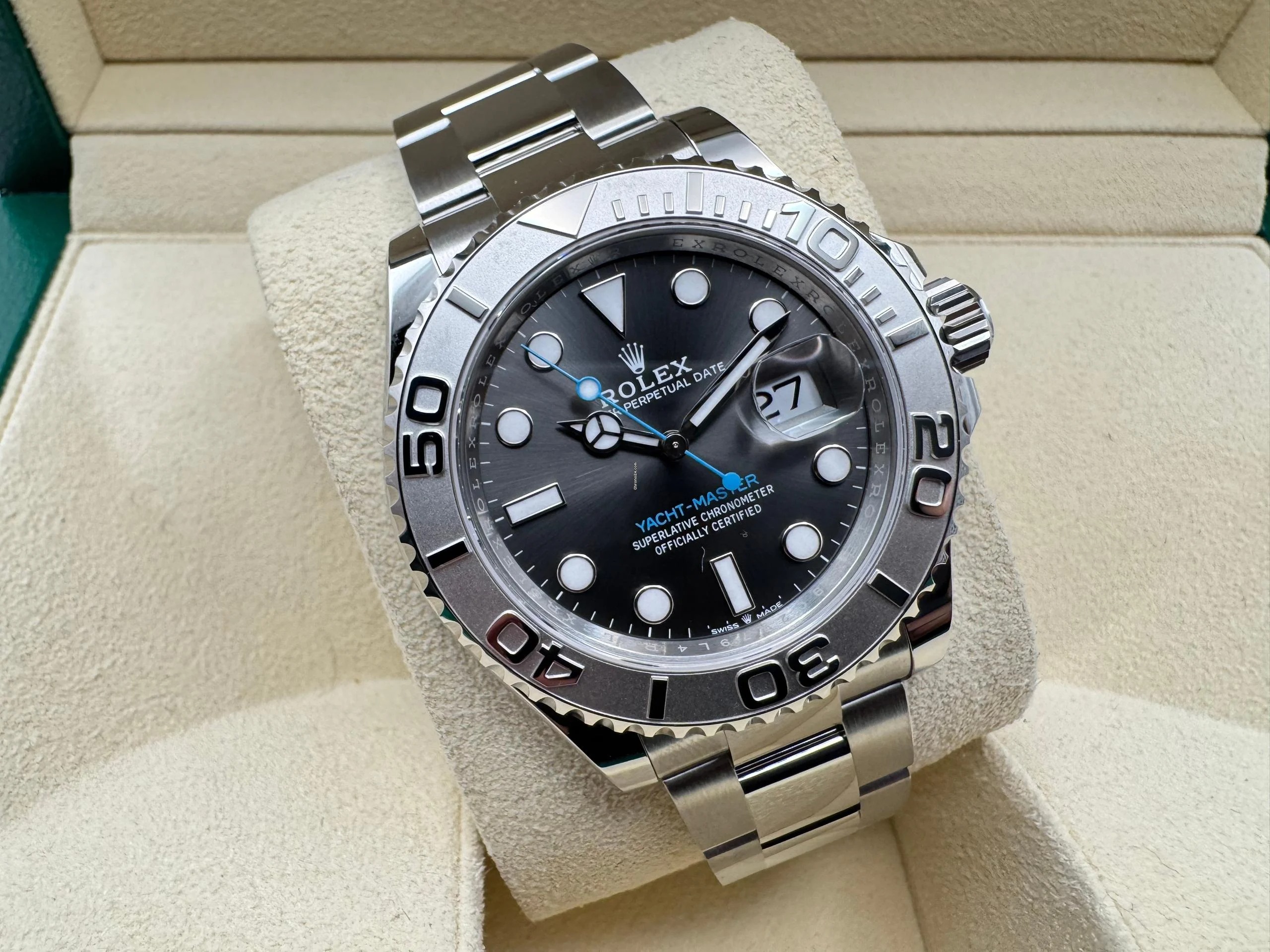Rolex Yacht-Master 40mm | Rhodium Wijzerplaat | Massief Platina Draaibare Bezel/Lunette | 126622 - Image 12