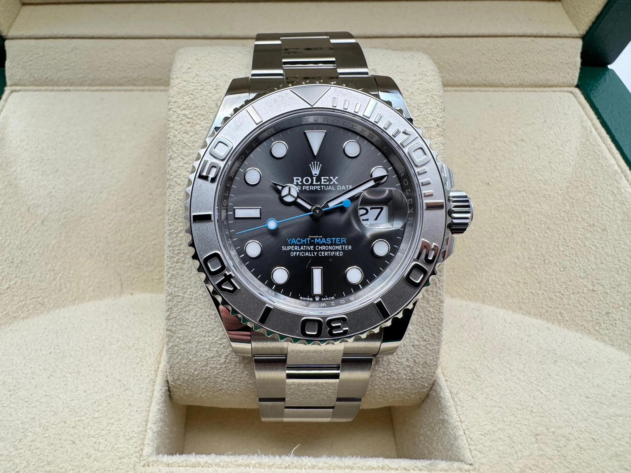 Rolex Yacht-Master 40mm | Rhodium Wijzerplaat | Massief Platina Draaibare Bezel/Lunette | 126622