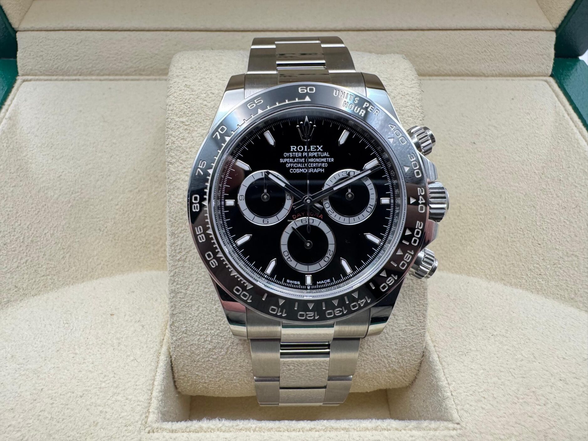 Rolex Daytona 40 126500LN | Zwarte Wijzerplaat | Zwarte keramische (Cerachrom) Lunette Bezel
