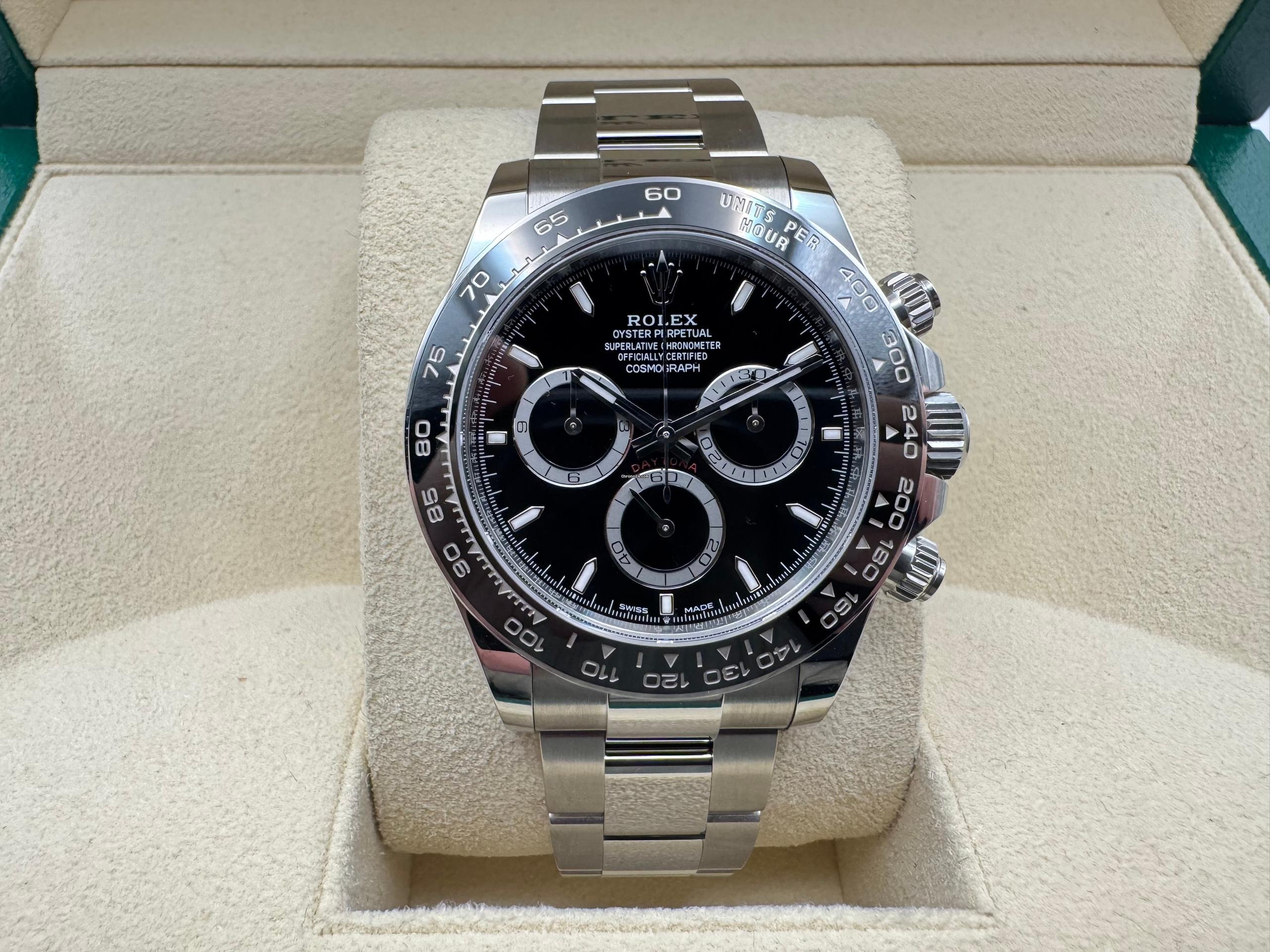 Rolex Daytona 40 126500LN | Zwarte Wijzerplaat | Zwarte keramische (Cerachrom) Lunette Bezel