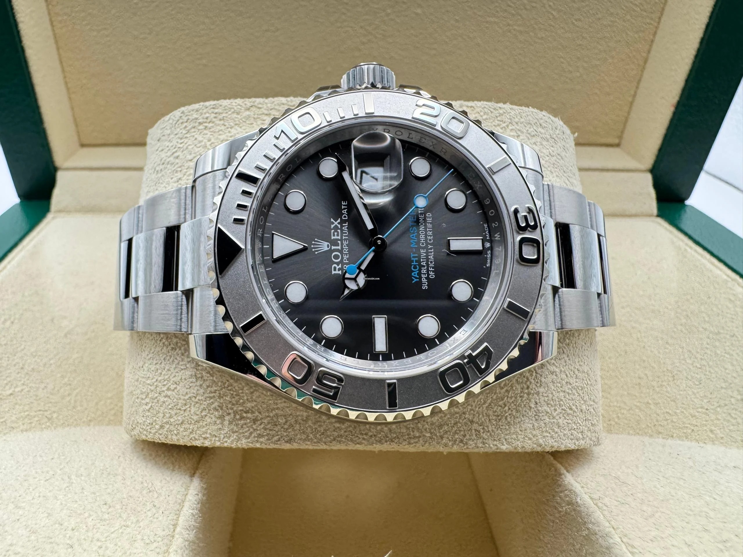 Rolex Yacht-Master 40mm | Rhodium Wijzerplaat | Massief Platina Draaibare Bezel/Lunette | 126622 - Image 6