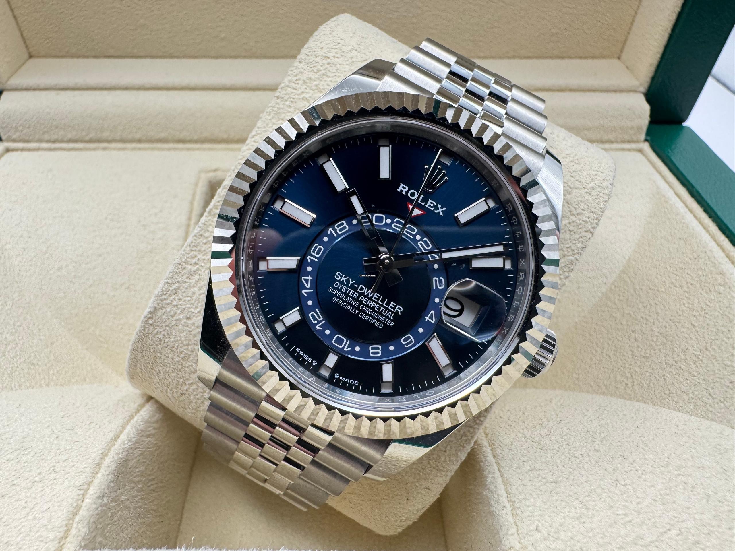 Rolex Sky-Dweller 42mm | Blauwe Wijzerplaat & 18K Witgoud (Gegroefde Bezel/Lunette) | Jubilee | 336934 - Image 7