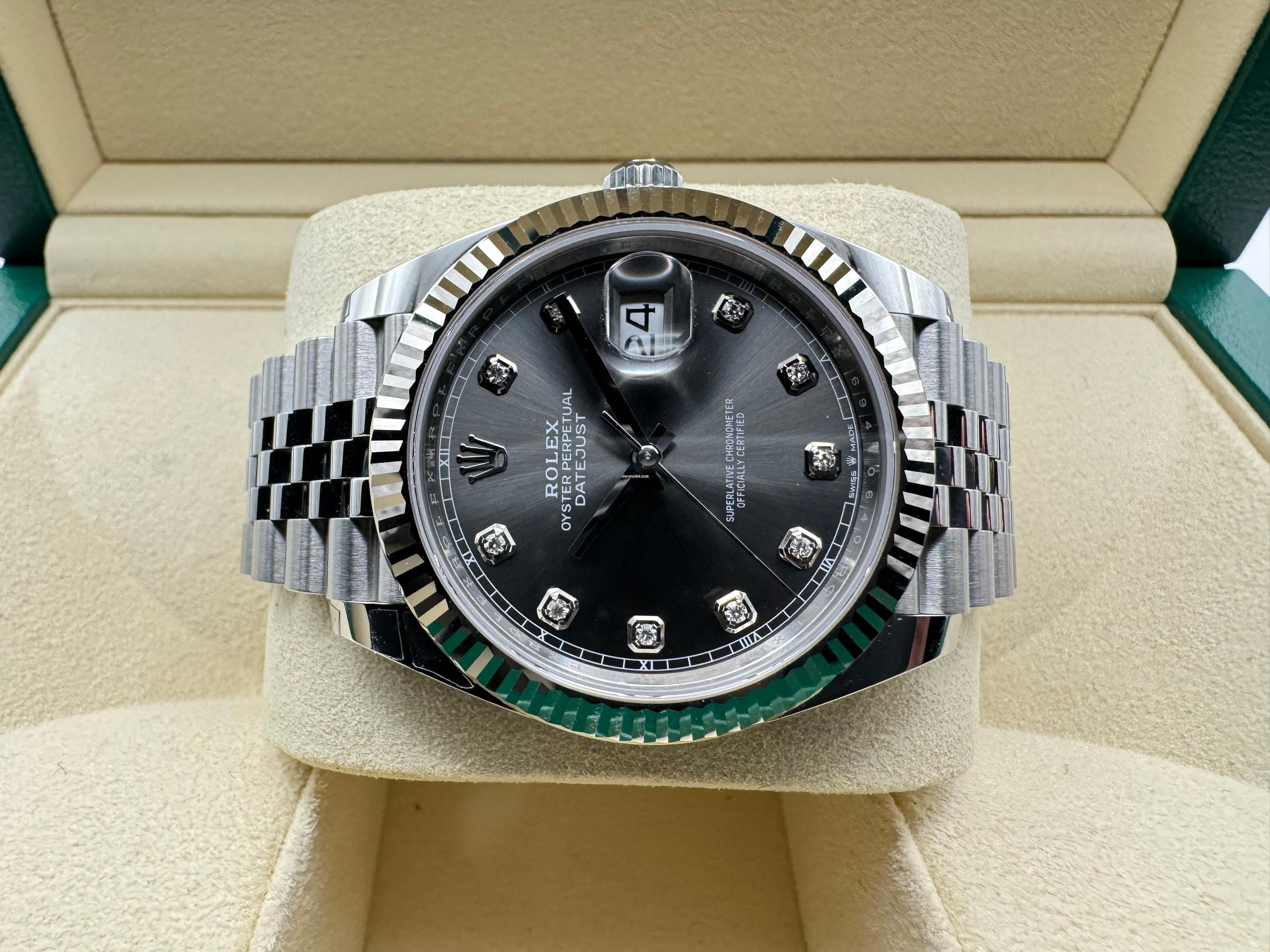 Rolex Datejust 41mm | Rhodium Diamanten & 18K Witgouden Gecanneleerde Bezel | Jubilee | 126334 - Image 8