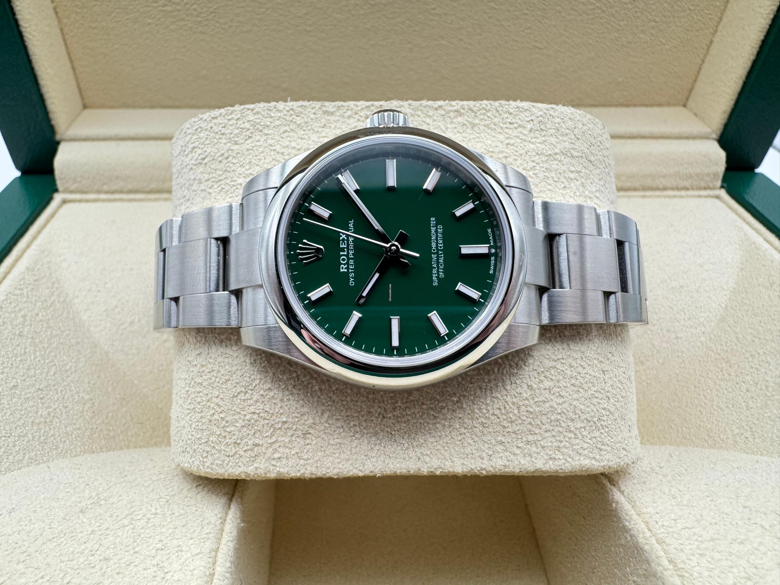 Rolex Oyster Perpetual 31mm | Groene Wijzerplaat | Glad Lunette | Oystersteel | 277200 - Image 10