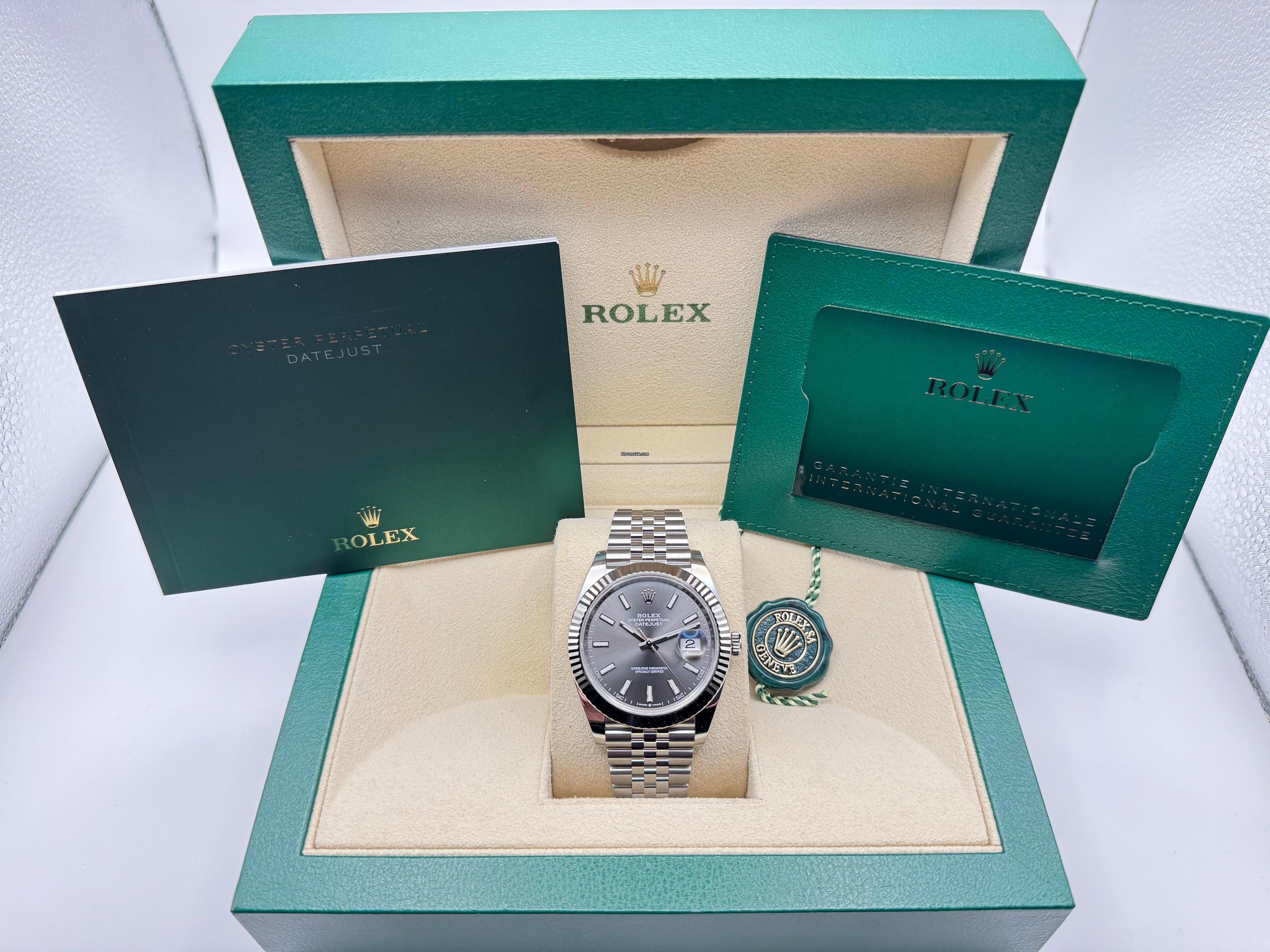 Rolex Datejust 41mm | Rhodium Wijzerplaat | Gegroefde Lunette/Bezel van Witgoud | Jubilee | 126334 - Image 2