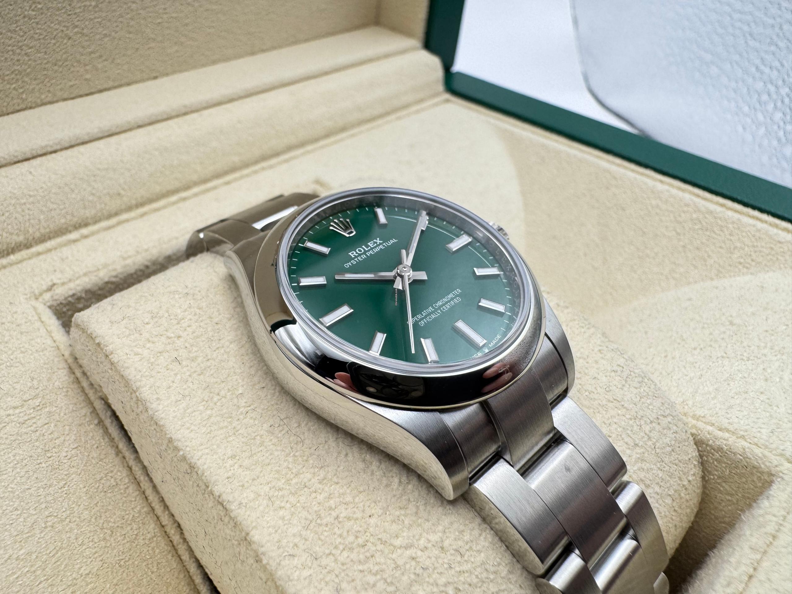 Rolex Oyster Perpetual 31mm | Groene Wijzerplaat | Glad Lunette | Oystersteel | 277200 - Image 12