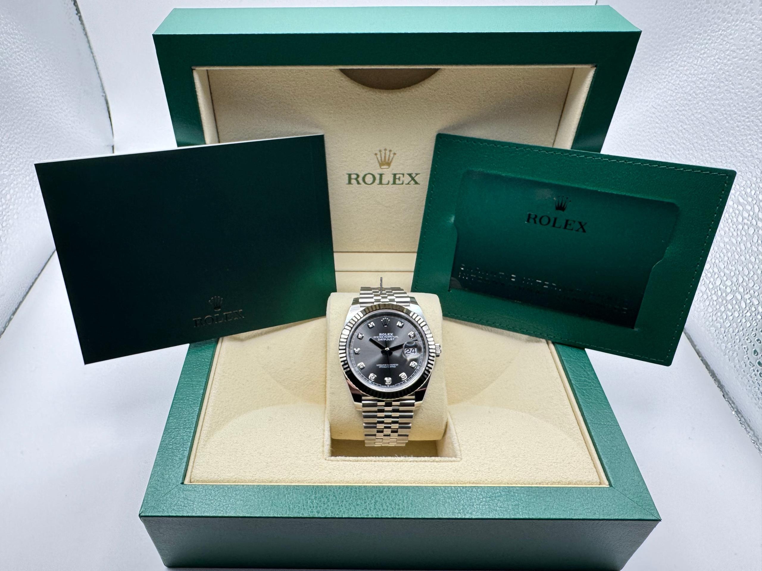 Rolex Datejust 41mm | Rhodium Diamanten & 18K Witgouden Gecanneleerde Bezel | Jubilee | 126334 - Image 2