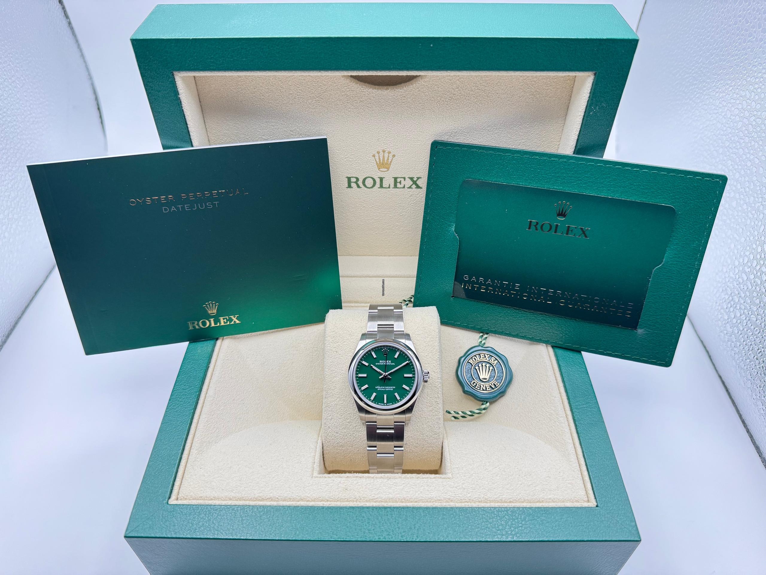 Rolex Oyster Perpetual 31mm | Groene Wijzerplaat | Glad Lunette | Oystersteel | 277200 - Image 2