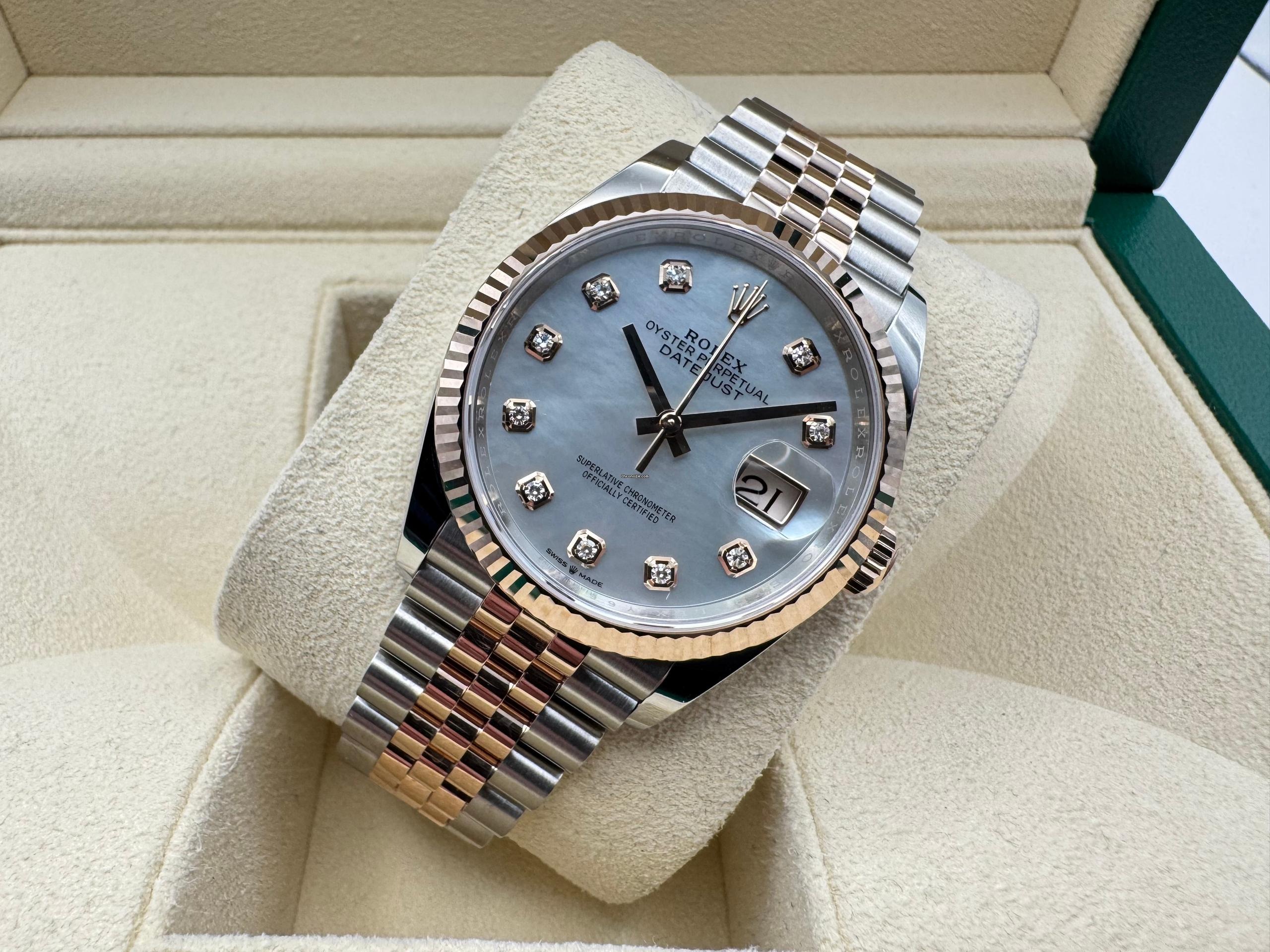 Rolex Datejust 36mm | Wit Parelmoer Wijzerplaat | Met 10 Diamanten &18K Everose Goud | Jubilee | 126231 - Image 5