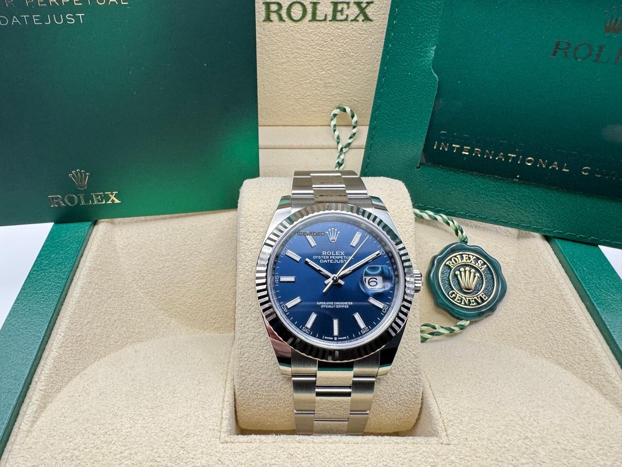 Rolex Datejust 41mm | Blauwe Wijzerplaat | 18K Witgoud Gekarteld Lunette | OysterSteel | 126334 - Image 3