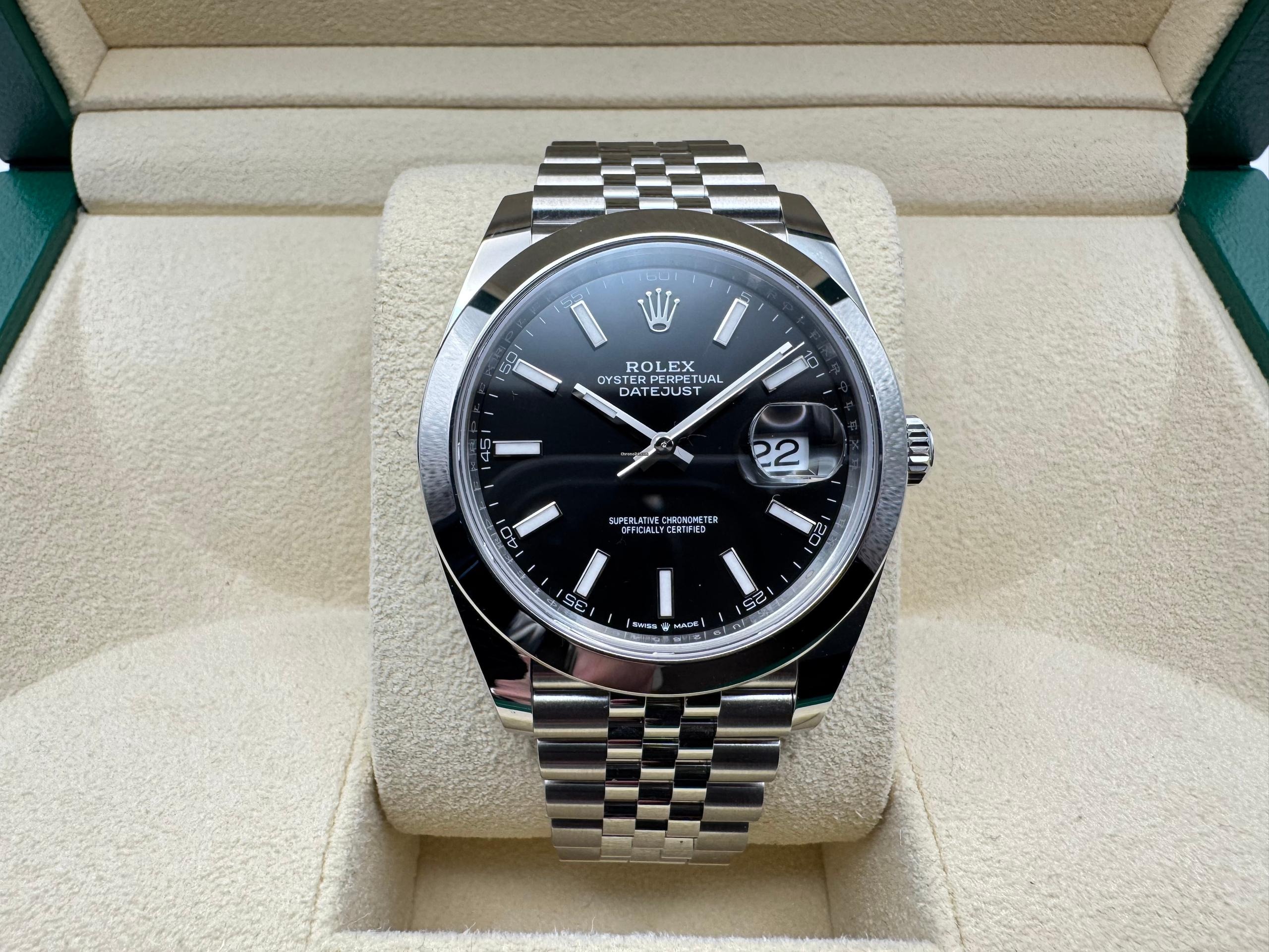 Rolex Datejust 41mm | Zwart Wijzerplaat | Gepolijste Lunette | Jubilee | 126300