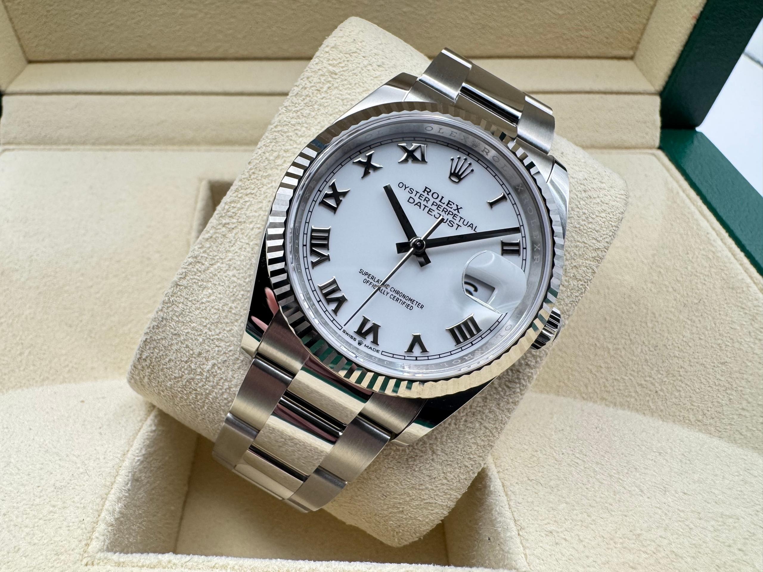 Rolex Datejust 36mm | Witte Wijzerplaat met Romeinse Cijfers & 18K Witgouden Lunette | 126234 - Image 5