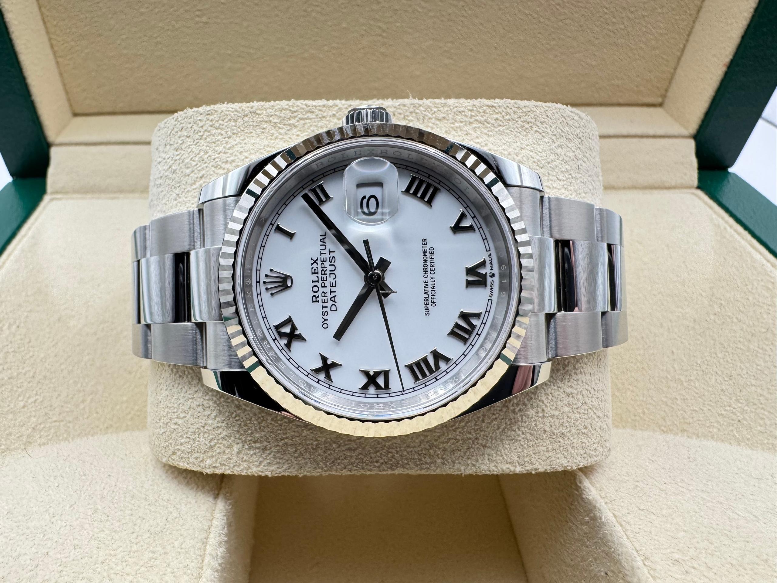 Rolex Datejust 36mm | Witte Wijzerplaat met Romeinse Cijfers & 18K Witgouden Lunette | 126234 - Image 6