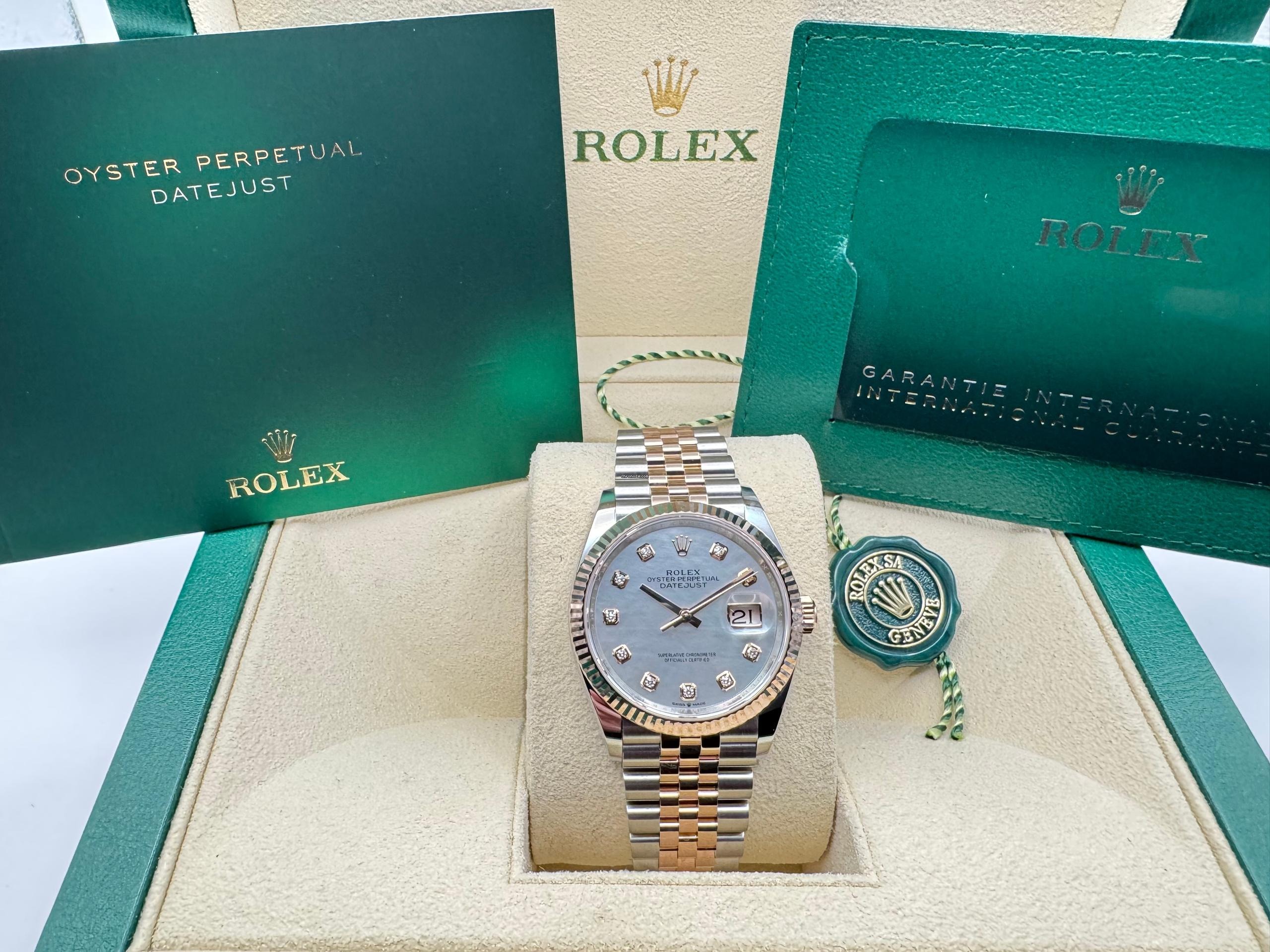 Rolex Datejust 36mm | Wit Parelmoer Wijzerplaat | Met 10 Diamanten &18K Everose Goud | Jubilee | 126231 - Image 3