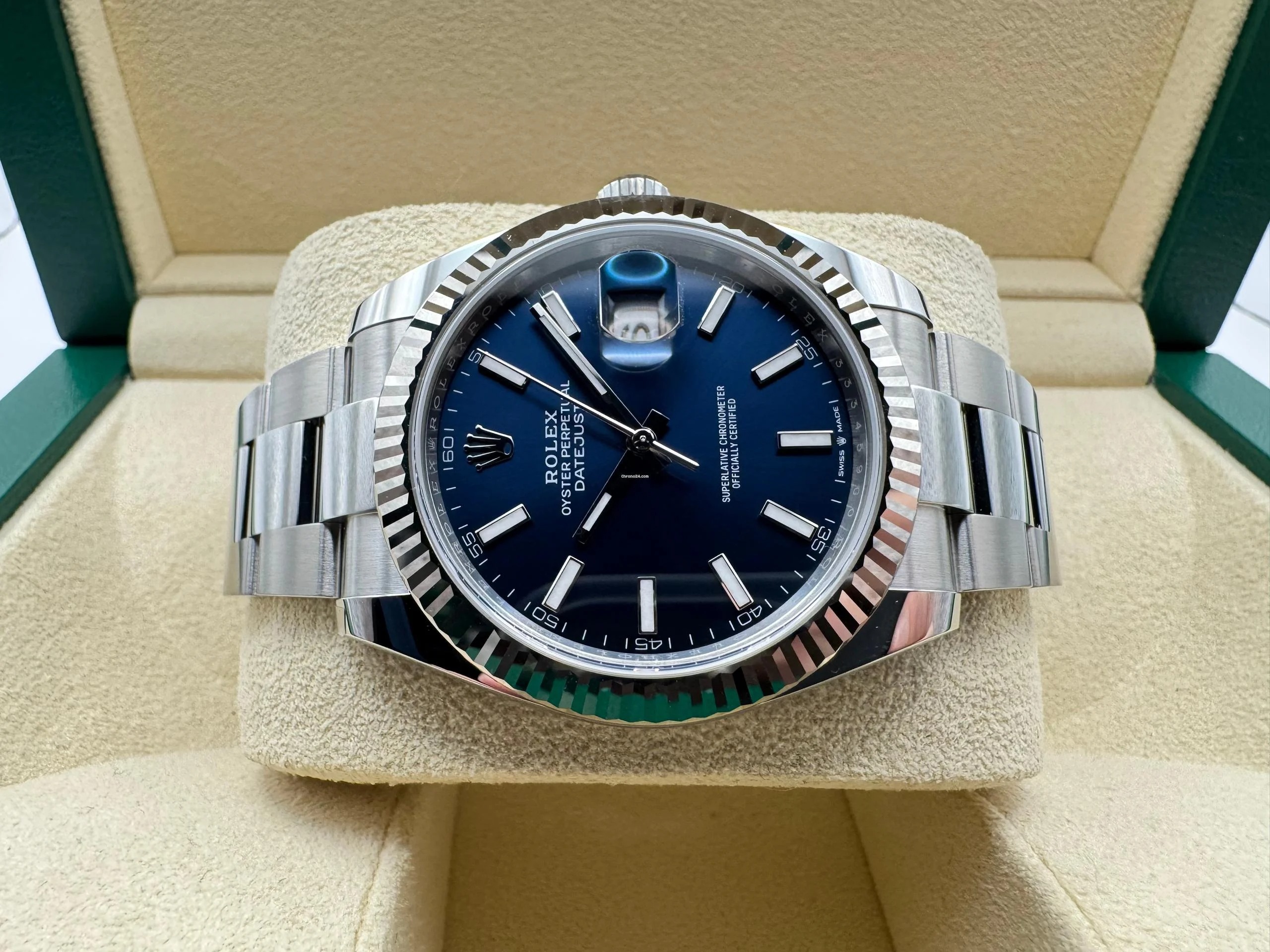 Rolex Datejust 41mm | Blauwe Wijzerplaat | 18K Witgoud Gekarteld Lunette | OysterSteel | 126334 - Image 6