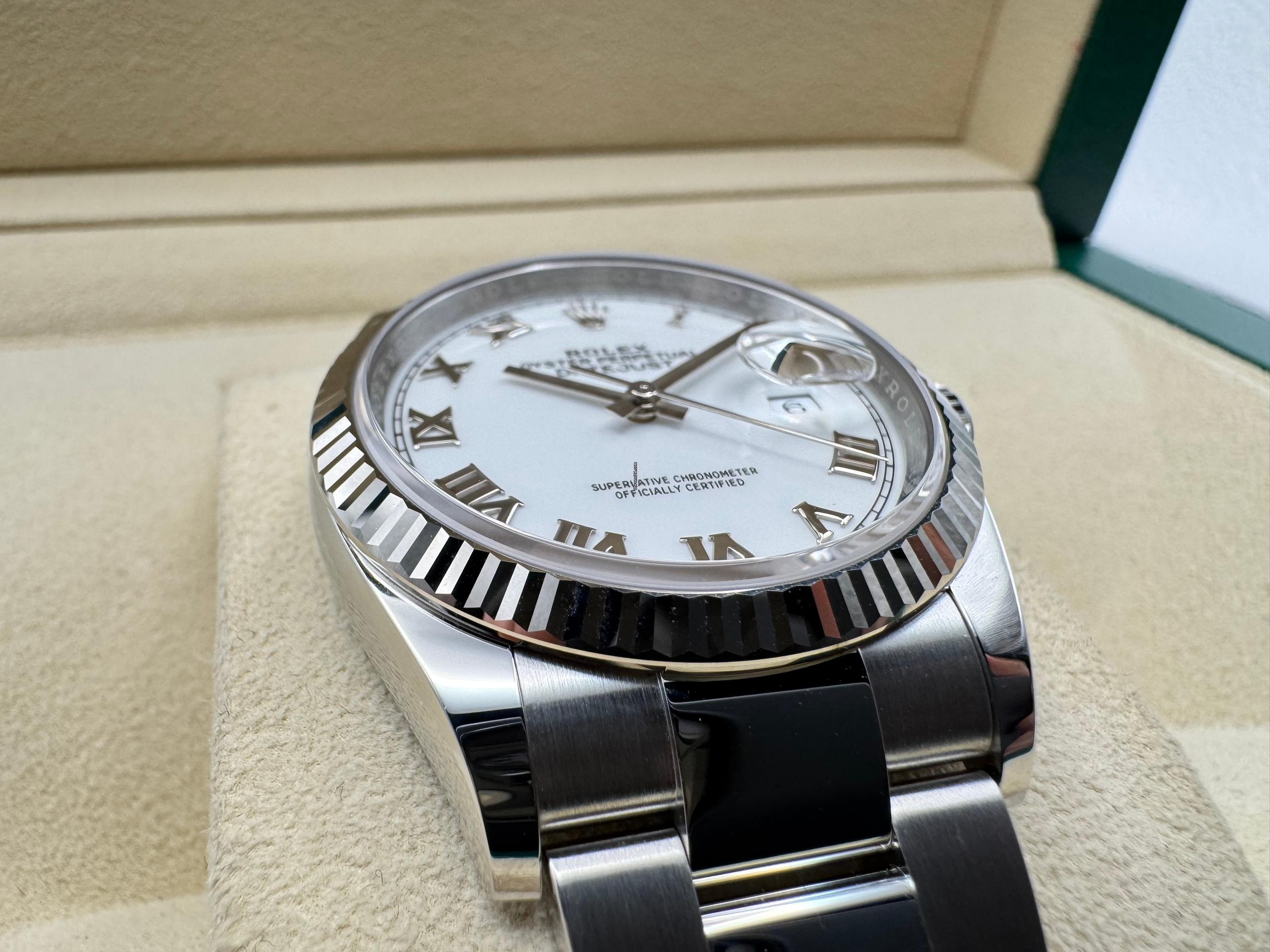 Rolex Datejust 36mm | Witte Wijzerplaat met Romeinse Cijfers & 18K Witgouden Lunette | 126234 - Image 11
