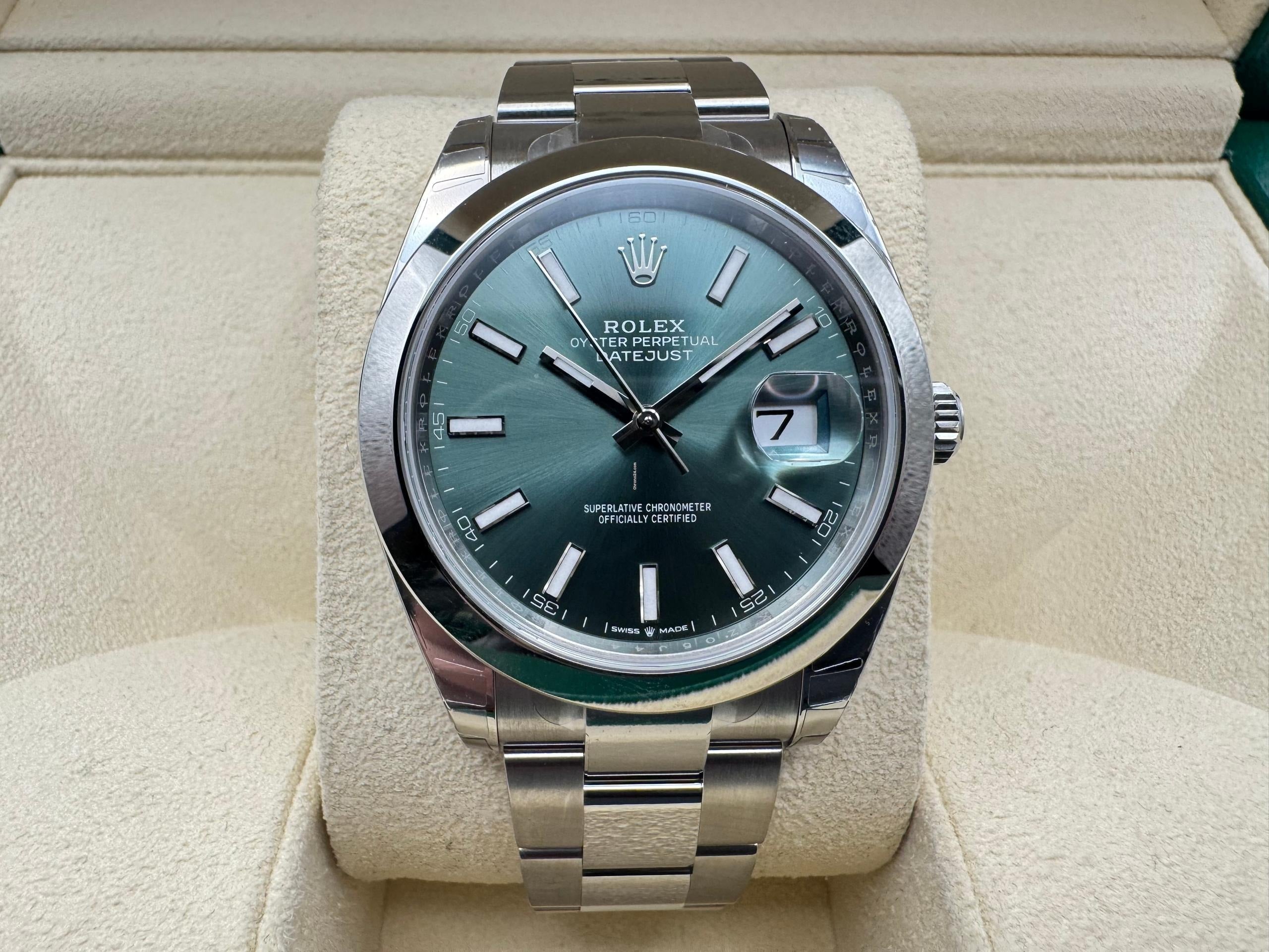 Rolex Datejust 41mm | Mintgroene Wijzerplaat | Oystersteel | 126300
