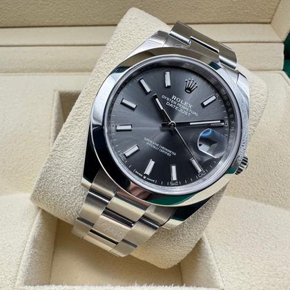 Rolex Datejust 41mm | Rhodium Wijzerplaat | Gladde Oystersteel Lunette | 126300 - Image 11