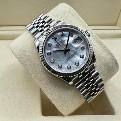 Rolex Datejust 31mm | Mother of Pearl Met Diamanten | 18K Witgoud Gekarteld Lunette | Jubilee | 278274 - Image 12