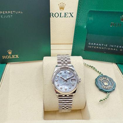 Rolex Datejust 31mm | Mother of Pearl Met Diamanten | 18K Witgoud Gekarteld Lunette | Jubilee | 278274 - Image 3