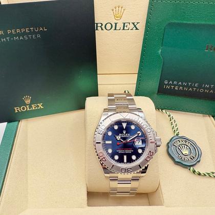 Rolex Yachtmaster 40mm | Titanium Blauw | Bidirectioneel Lunette | Massief Platina Reliëf Cijfers | 126622 - Image 11
