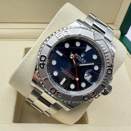 Rolex Yachtmaster 40mm | Titanium Blauw | Bidirectioneel Lunette | Massief Platina Reliëf Cijfers | 126622 - Image 2