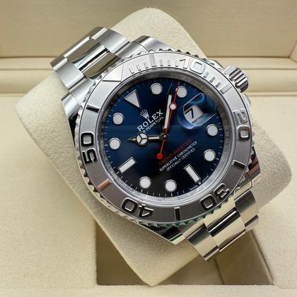 Rolex Yachtmaster 40mm | Titanium Blauw | Bidirectioneel Lunette | Massief Platina Reliëf Cijfers | 126622 - Image 3