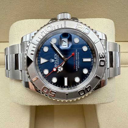 Rolex Yachtmaster 40mm | Titanium Blauw | Bidirectioneel Lunette | Massief Platina Reliëf Cijfers | 126622 - Image 4
