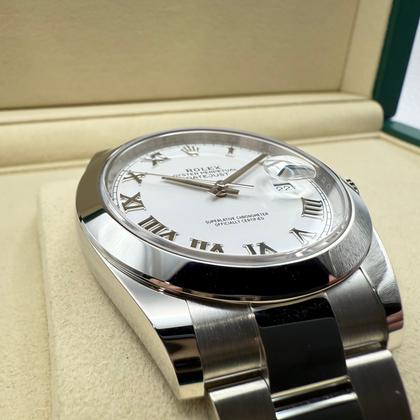 Rolex Datejust 41mm | Wit Romeinse Wijzerplaat & Zwarte Romeinse Cijfers | 126300 - Image 7