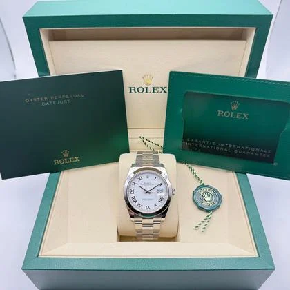 Rolex Datejust 41mm | Wit Romeinse Wijzerplaat & Zwarte Romeinse Cijfers | 126300 - Image 2