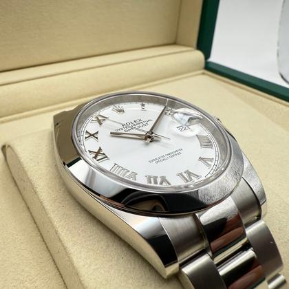 Rolex Datejust 41mm | Wit Romeinse Wijzerplaat & Zwarte Romeinse Cijfers | 126300 - Image 6