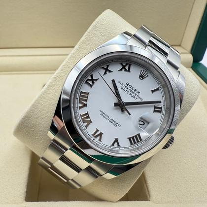 Rolex Datejust 41mm | Wit Romeinse Wijzerplaat & Zwarte Romeinse Cijfers | 126300 - Image 11