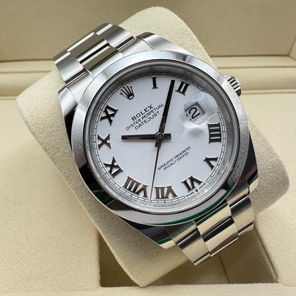 Rolex Datejust 41mm | Wit Romeinse Wijzerplaat & Zwarte Romeinse Cijfers | 126300 - Image 12