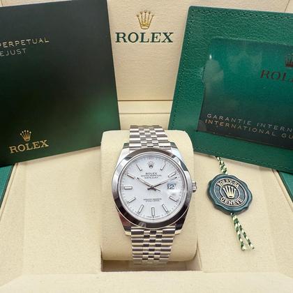 Rolex Datejust 41mm | Wit Wijzerplaat & Gladde Lunette | Jubilee | 126300 - Image 3