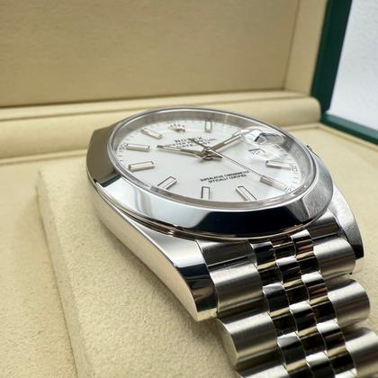 Rolex Datejust 41mm | Wit Wijzerplaat & Gladde Lunette | Jubilee | 126300 - Image 5