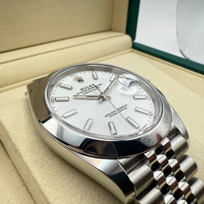 Rolex Datejust 41mm | Wit Wijzerplaat & Gladde Lunette | Jubilee | 126300 - Image 4