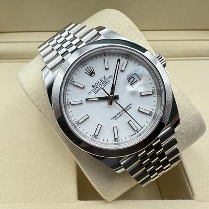 Rolex Datejust 41mm | Wit Wijzerplaat & Gladde Lunette | Jubilee | 126300 - Image 12
