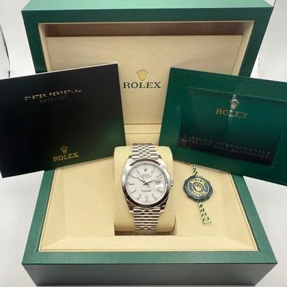 Rolex Datejust 41mm | Wit Wijzerplaat & Gladde Lunette | Jubilee | 126300 - Image 2